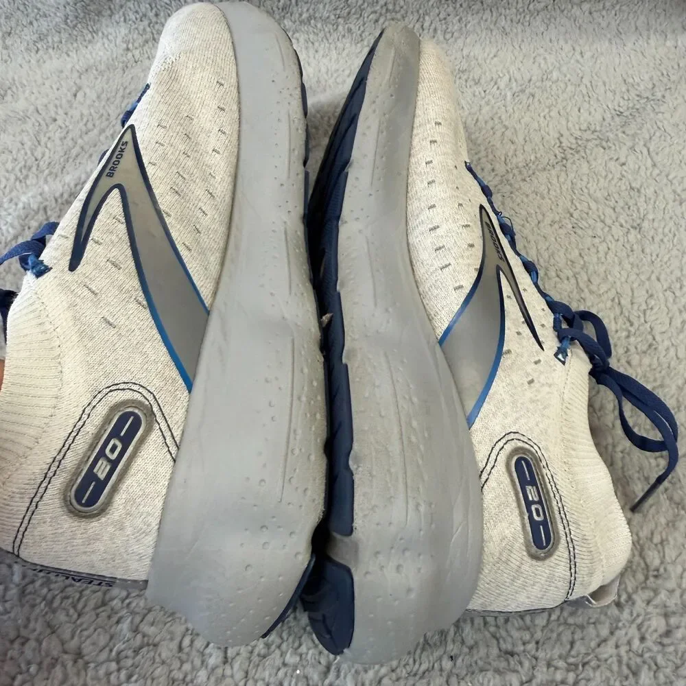 BROOKS Glycerin StealthFit  20 Mens 11 Gray Blue Running Shoes Sneakers